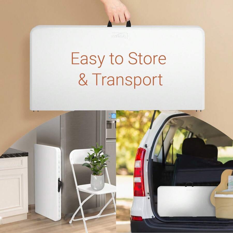 34" Fold In Half Square Table, BiFolding Commercial Table, Portable