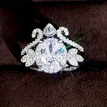 1 chiếc/bộ nhẫn đính đá thời trang cho nữ - trắng - Xem 4