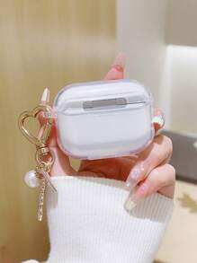 适用于苹果Pro的透明樱花保护壳，可爱樱花3耳机保护套，苹果Pro 2保护套带挂链，不含耳机 - 粉色 - 查看 7