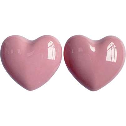 2/4/8/12 piezas Tiradores de cajón cerámicos en forma de corazón, tiradores de gabinete, cómoda con 3 tamaños de tornillos, perillas de muebles de cocina para armario, ropero y alacena