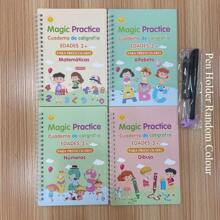 1 Set Children's Copybook Contains Four Categories: Alphabet, Number, Drawing, Mathematics. Different Languages Available: Arabic, French, German, Spanish, English. Enhancing Child's Cognitive And Learning Abilities. Comes With 1 Pen And 5 Replacement Pen Cartridges. Note: Ink From The Pen Will Disappear When Used With The Copybook And Can Be Reused.School, Student,Stationery,School Supplies