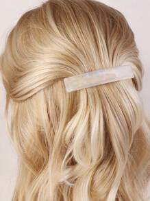 Pinza de resorte de acetato rectangular con estilo de sirena, pasador de pelo, pinzas para el cabello, barrettes, sujetador de cola de caballo para mujeres, pinzas de pelo casuales, accesorios para el cabello - Blanco - Ver 13