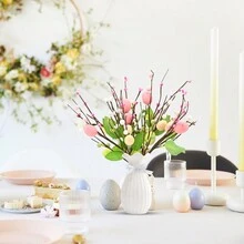 4 Pcs Artificial Egg Flowers, Carrot And Berries Spring Floral Stems Twig Branches For Arrangement Centerpiece - Multicolor - View 7
