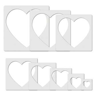 8 Pieces Heart Template For Crafts, Plastic Heart Shaped Templates Heart Stencil Template Small And Large Heart Shape Stencils For Painting On Wall Window Home Decoration DIY Crafts,School Supplies,Back To School