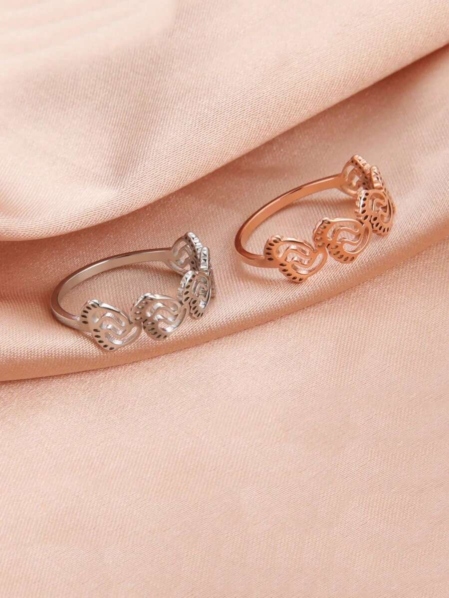 1 Miếng Của phụ nữ Thép không gỉ Rỗng Dấu chân Nhẫn , Ấm áp Và Niềm vui Qủa tặng Đối với Gia đình Và Bạn - loạt thời trang - Xem 1