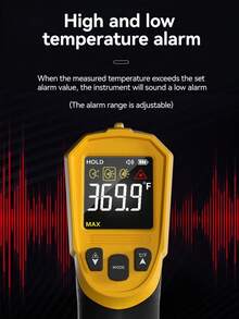 Digital Infrared Thermometer,Non-Contact Digital Laser IR Infrared Thermometer, -50°C ~ 1000°C (-58°F~1832°F), Instant Read Temperature Gun, Yellow (Not For Human) - Yellow - View 8