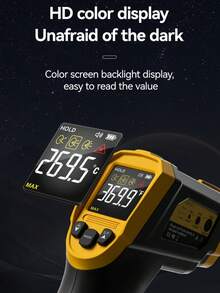 Digital Infrared Thermometer,Non-Contact Digital Laser IR Infrared Thermometer, -50°C ~ 1000°C (-58°F~1832°F), Instant Read Temperature Gun, Yellow (Not For Human) - Yellow - View 5
