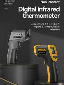 Digital Infrared Thermometer,Non-Contact Digital Laser IR Infrared Thermometer, -50°C ~ 1000°C (-58°F~1832°F), Instant Read Temperature Gun, Yellow (Not For Human) - Yellow - View 4
