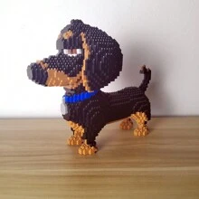 1938Pcs Siberian Husky Micro Mini Building Block Toy Set - First Choice For Pet Lovers, Multiple Pet Options Available, Festival Gift, Ideal For Building Block Assembly Beginners - Bronze - View 3