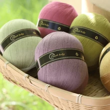 150g Hilo de seda de unicolor, hilo suave para ganchillo, tejido de camisetas, chales, bufandas, accesorios y manualidades - 27 gris plata - Ver 6