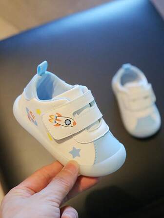 Spring & Autumn New 0-3 Years Old Baby Toddler Shoes, Waterproof Leather Upper Anti-Slip Soft Sole Infant First Walker Shoes, Hook And Loop Design Easy On/Off, Fashionable Unisex Casual Sneakers