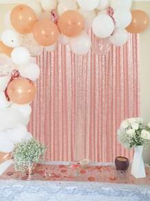 1 pièce Toile de fond de fête or rose, fournitures de décoration de fête d'anniversaire, bannière de fond or rose, rideaux or rose réutilisables pour la décoration de la maison, la décoration de mariage, la décoration de douche de bébé, convient pour être assorti avec des arches métalliques et des ballons, décoration de fond parfaite, également adaptée à un usage quotidien, le tissu de fond brillant ne se démode jamais