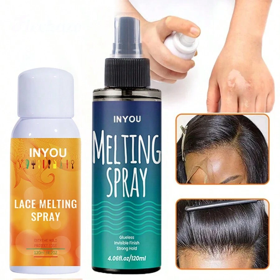 2PCS Lace Melting Wigs Holding Spray Skin Safe Glueless Wig Install Wig