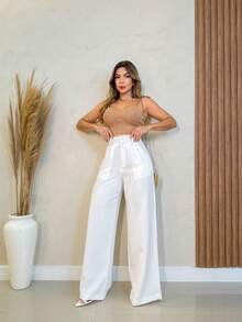 Women Pants - 白色 - 查看 4