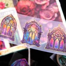 YANJI 1 卷 2m 箔印刷主題紙膠帶,diy 裝飾拼貼材料,用於剪貼簿和禮品包裝 - 紅色 - 查看 4