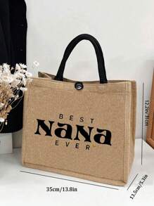 Túi tote in hình "Bà ngoại tuyệt vời nhất", Quà tặng cho dì, Quà tặng cho cháu gái/cháu trai tặng dì, Quà tặng dì yêu quý, Quà tặng hài hước cho dì, bạn bè, chị gái, Quà sinh nhật, Ngày của Mẹ, Túi đựng đồ họa tiết chữ cái, Túi tote vải lanh, Túi mua sắm gấp gọn, Túi xách nhẹ, Quà tặng cho bạn bè và người yêu, Quà tặng cho mẹ, Thích hợp đựng mỹ phẩm cá nhân khi đi du lịch, Túi mua sắm, Dung tích lớn, Quà tặng mùa tựu trường - Màu Khaki - Xem 2