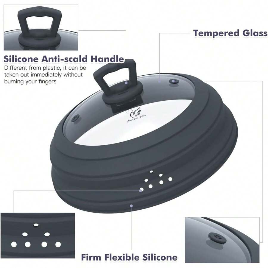 Tấm chắn Giật gân Lò vi sóng Tách ra Ly Che phủ Bảo vệ splatter Nắp Với Có thể thu gọn Silicone Đối với Món ăn Như Nồi Che phủ Đĩa Che phủ 10.5 Inch Đối với 6 7 8 9 10 Inch Đĩa Bát