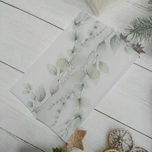 10 Sets de tarjetas de invitación de boda semitraslúcida de vellum con hoja en blanco, perla falsa, pedrería y sobre, perfecto para Navidad - Multicolor - Ver 3