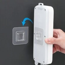 20 个强力塑料粘合防损挂钩，适用于厨房、浴室、卫生间，防水多功能壁挂架，防损且安装简便，适用于插座、路由器和其他家用电器，无需钻孔 - 無色 - 查看 8
