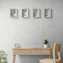 4pcs Math Classroom Decor Bundle Poster, Funny Math Poster Set, Algebra, Geometry, Math Teacher Gift, Classroom Door Sign, Funny Middle School Wall Art, English Class Poster, Male Teacher Desk Decor,Frameless - Apricot - View 2