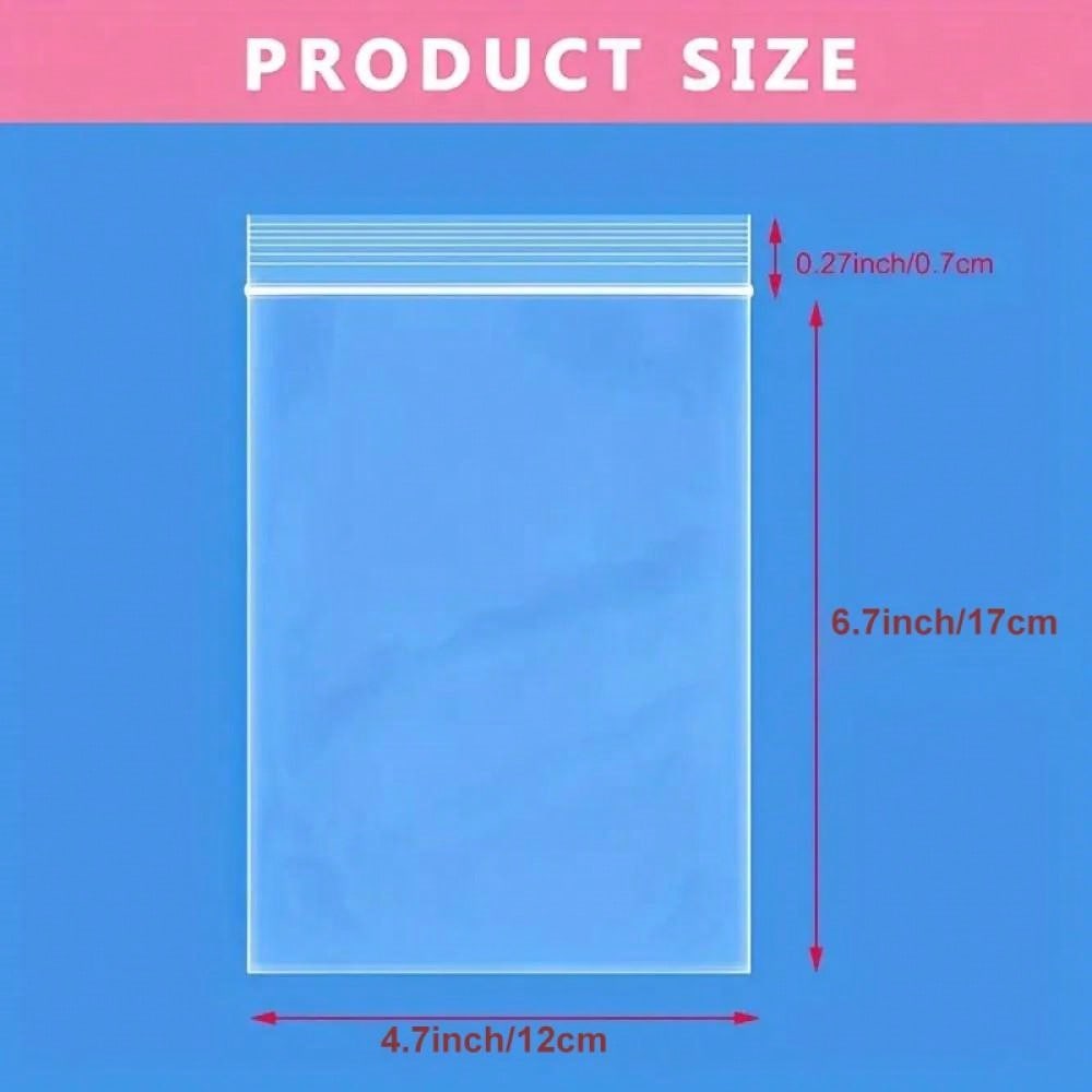 100pcs Reusable Large Thickened Sealing Plastic Bags(Transparent