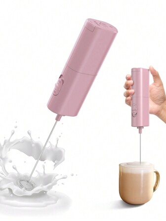 CLITON 1 Pieza Potente Espumador De Leche Eléctrico Con Batería 2*aa, Batidor De Mano De Espuma Con Varillas Para Lattes, Mezclador De Bebidas Para Cafe, Mini Espumador Para Cappuccino, Frappe, Matcha, Chocolate Caliente.