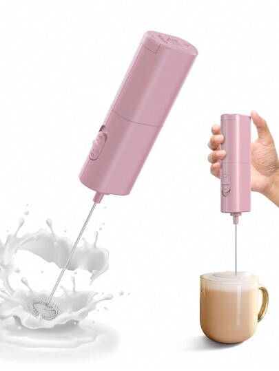 CLITON 1 Pieza Potente Espumador De Leche Eléctrico Con Batería 2*aa, Batidor De Mano De Espuma Con Varillas Para Lattes, Mezclador De Bebidas Para Cafe, Mini Espumador Para Cappuccino, Frappe, Matcha, Chocolate Caliente.