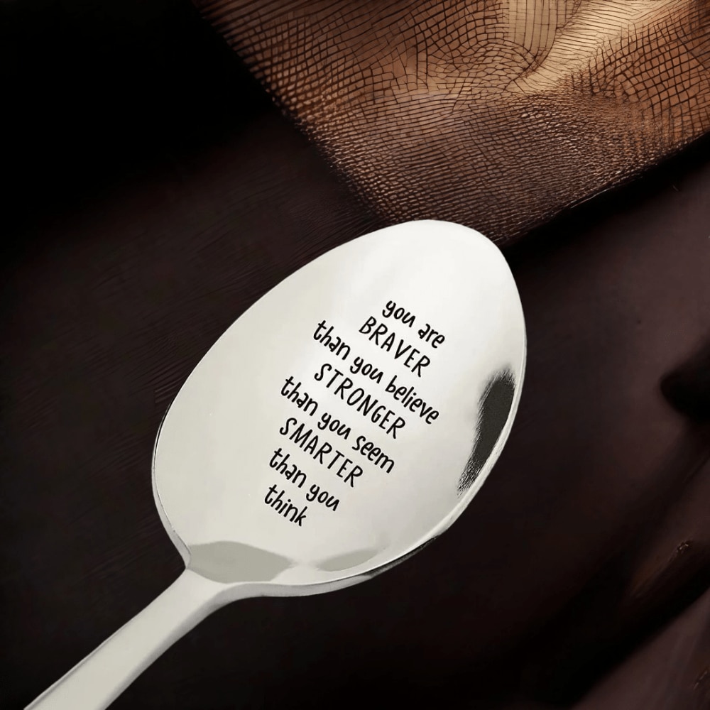 Huiguli 4er Set Kaffeelöffel Mit Gravur - Edelstahl Einweihungsgeschenk Mit Box