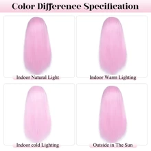 帶毛的模特頭,16英寸發型造型訓練頭,美容娃娃頭,合成纖維頭發,髮型設計,訓練模型頭 - 粉色 - 查看 10