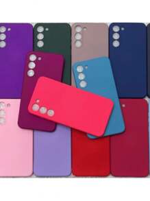 Capinha Capa Case Galaxy Samsung S23 FE 5G Silicone Aveludada Proteção de Câmera - Vermelho - Visão 2