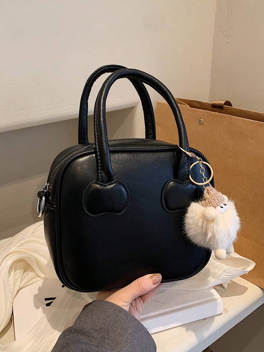 1件高級時尚多用途女士手提包,附掛飾,使用耐用、防污、防水pu材料製成,尺寸為8.3 * 7.1 * 3.5英寸,足夠大,可放置手機、錢包、充電器等必備物品,適用於旅行和派對