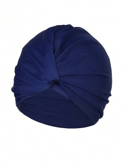 Plus-Size Fashionable Swim Cap With Pleated Design, Beach Essentials, Beach Accessories, Pool Float