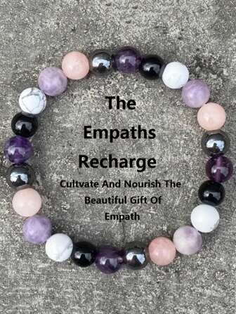 1pc Anxiety & Stress Bracelet, Anxiety Chakra Protection Bracelet,Gemstones Bracelet For Men For Women