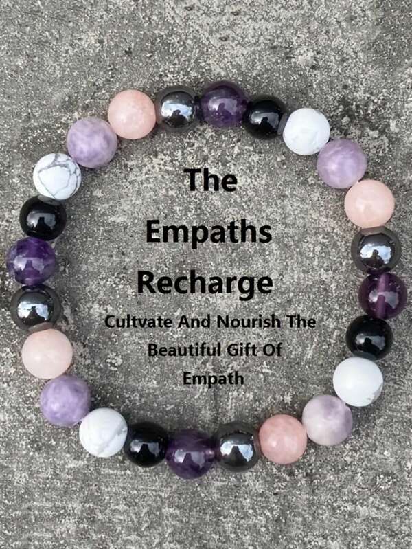 1pc Anxiety & Stress Bracelet, Anxiety Chakra Protection Bracelet,Gemstones Bracelet For Men For Women