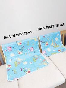 1 Stück wasserdichte, waschbare und atmungsaktive blaue Inkontinenzeinlage mit Tiermuster für Babys, Senioren und als Geschenkidee zur Baby-Shower
