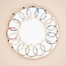 1 Đính Hạt Đôi Khuyên Tai Vòng Nhiều Màu Sắc Handmade Boho Vàng Thiết Kế Thời Trang Nữ Trang Sức Delica Hạt Đá Tự Nhiên Bông Tai Quà Tặng - Đỏ - Xem 3