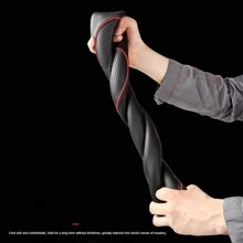 1pc PU Spliced Car Steering Wheel Cover Non-Slip Wear Resistant Suitable For All Seasons Fits 14.5-15in Diameter