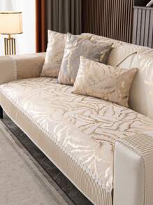 1件加厚绒面保暖沙发垫，现代简约防滑耐用面料沙发套，可机洗，防尘，四季皆宜，保暖且不易褪色 - 彩色 - 查看 5