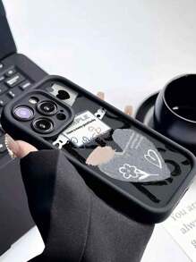 1pc Fashionable Thickened Anti-Drop Heart Patterned Phone Case, Compatible With IPhone & Compatible With Samsung Series Waterproof Shockproof Scratch Resistant