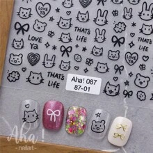 Halloween Sparkly Cartoon Cat Nail Art Stickers: Self-Adhesive, Resin Material, Perfectly Hygienic, Disposable, Ideal For Young Girls And Women's Diy Nail Art