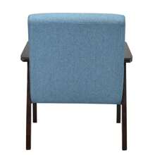 Gymax Wooden Upholstered Accent Chair Fabric Armchair Home Office