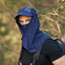 1pc Men's Foldable Waterproof Sun Hat With Neck Face Protection, Removable Mask, And Baseball Cap For Hiking, Climbing, Hunting, Fishing And Other Outdoor Activities