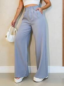 Women Pants - 灰色 - 查看 1