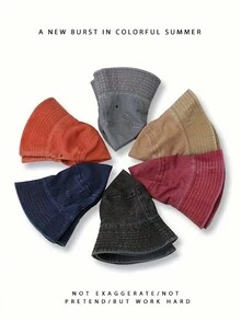 WRELS Mũ xô chống nắng vành rộng bằng vải denim giặt ngoài trời Mũ lưỡi trai phẳng dùng cho câu cá, đi bộ đường dài, thể thao bãi biển - Màu Khaki - Xem 4