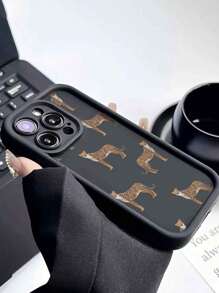 Cheetah 1pc 时尚加厚防摔豹纹手机壳，适用于苹果和三星系列 - 彩色 - 查看 3