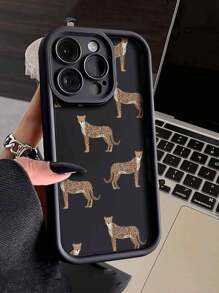 Cheetah 1pc 时尚加厚防摔豹纹手机壳，适用于苹果和三星系列 - 彩色 - 查看 2