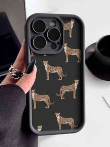 Cheetah 1pc 时尚加厚防摔豹纹手机壳，适用于苹果和三星系列 - 彩色 - 查看 5