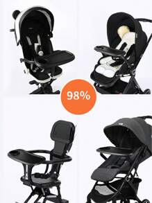 Baby Stroller Snack Tray, Car Seat Snack Plate - Black - View 2