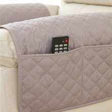 沙發靠墊,扶手墊,3件套裝,帶雜物收納袋,休閒椅,沙發扶手巾 - 淺灰色 - 查看 2