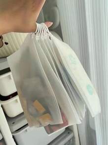 10pcs/20PCS/30PCS/40PCS/50pcs/100PC便携式磨砂防水抽绳收纳袋，简洁实用，适用于玩具和面膜包装袋 - 無色 - 查看 7